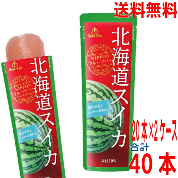 【期間限定】【本州2ケース送料無料】NIPPONフルーツバー　北海道スイカ　80gパウチ　20本入り×2ケース　合計40本　ゴールドパック　スイカジュース　北海道・四国・九州行きは追加送料220円かかります。