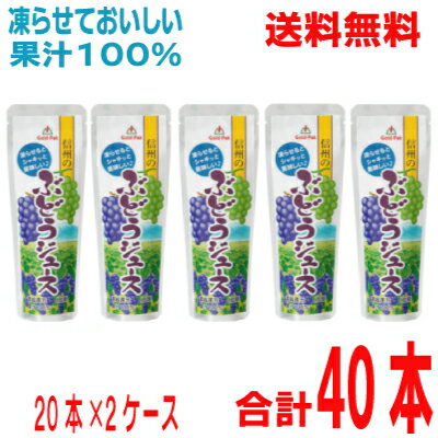 【2ケース本州送料無料】ゴールドパック　信州のぶどうジュース 果汁100％パウチジュース　20本×2ケース　合計40本　1袋80g　北海道・四国・九州行きは追加送料220円かかります。のサムネイル