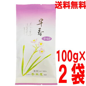 【2袋メール便送料無料】早春ゴールド　100g×2袋　春木屋上煎茶　深むし煎茶お茶