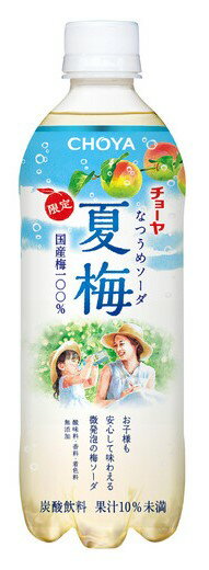 【2026年6月中旬発売 予約商品限定出荷】【1ケース本州送料無料】チョーヤ　夏梅ソーダ　500gペットボトル　24本入り　なつうめ北海道・四国・九州行きは追加送料220円かかります。（楽天・いいもん　楽天市場店）