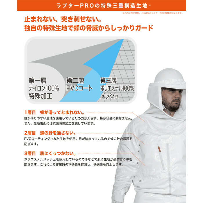 【返品OK!条件付】正規販売店 蜂防護服 ラプターPRO V-2000 専用収納バッグ V-1700...