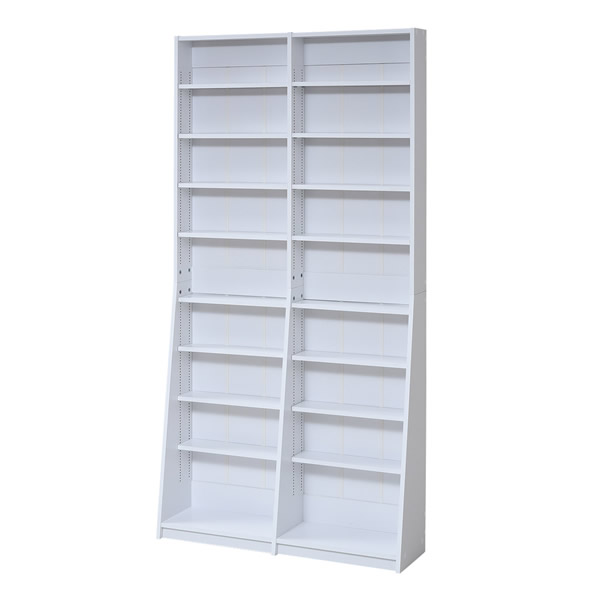 【最大1000円OFFクーポン！12月11日1:59まで】【返品OK!条件付】JKプラン 本棚 書棚 幅90cm 1cmピッチ 漫画本 文庫本 FRM-0009-WH ホワイト【KK9N0D18P】【160サイズ】