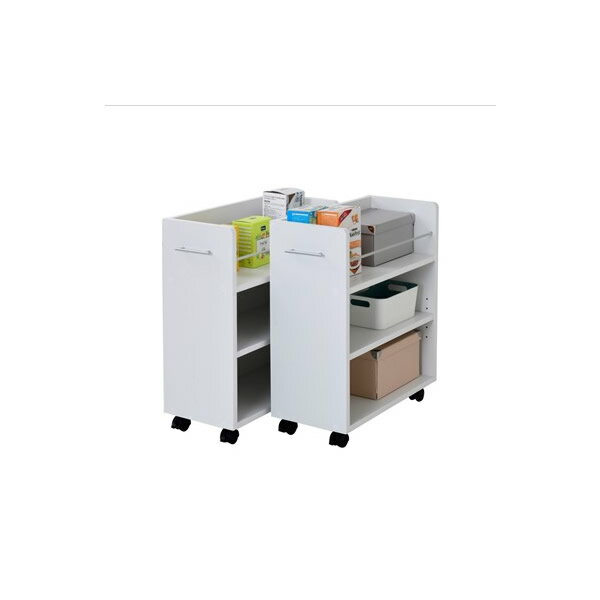 【返品OK!条件付】JKプラン クローゼット 収納ラック 2個セット キャスター付き SGT-0136-WH ホワイト【KK9N0D18P】【140サイズ】