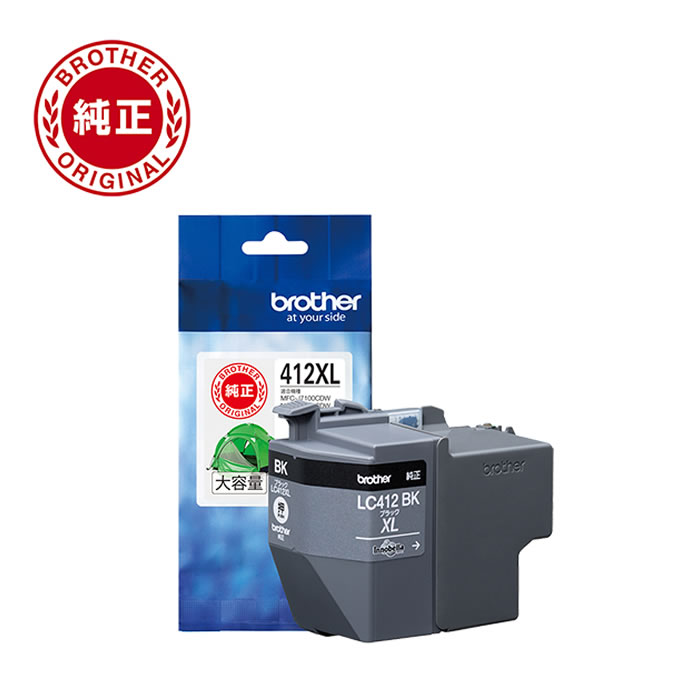 Rakuten - 【返品OK!条件付】ブラザー 純正品 インクカートリッジ ブラック（大容量） LC412XLBK【KK9N0D18P】【60サイズ】