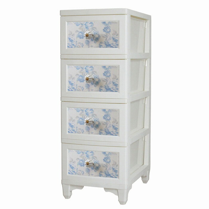For Laundries - Lilou de coco ドレスチェンジチェスト 4段 アンティークローズブルー DPC-04-ARBL アイ・エル・シー【KK9N0D18P】【140サイズ】