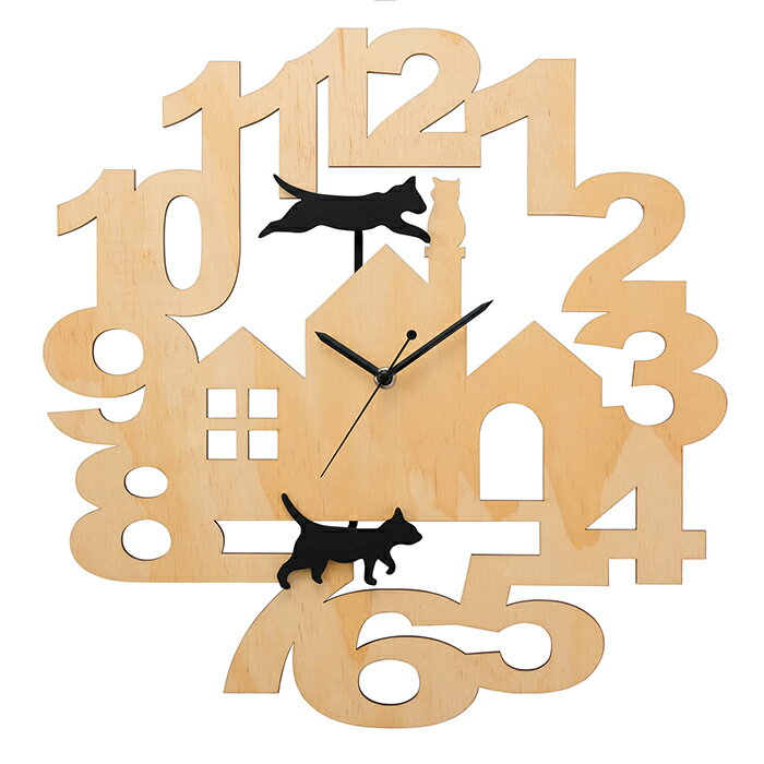 【最大1000円OFFクーポン！12月11日1:59まで】【返品OK!条件付】イシグロ 木製振り子時計 ねこ I-31262【KK9N0D18P】【100サイズ】