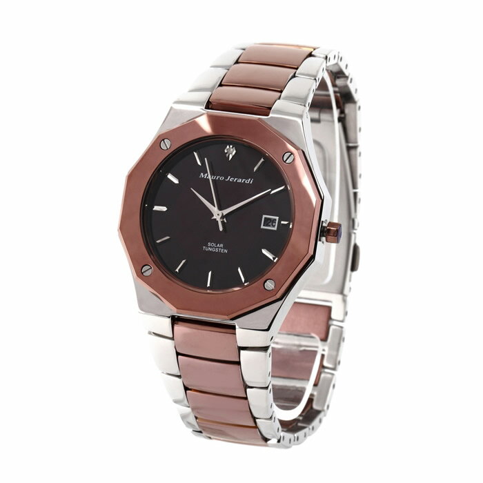 Rakuten - 【返品OK!条件付】マウロジェラルディ 腕時計 ソーラー 1Pダイヤ タングステン カレンダー MJ032-3【KK9N0D18P】【60サイズ】