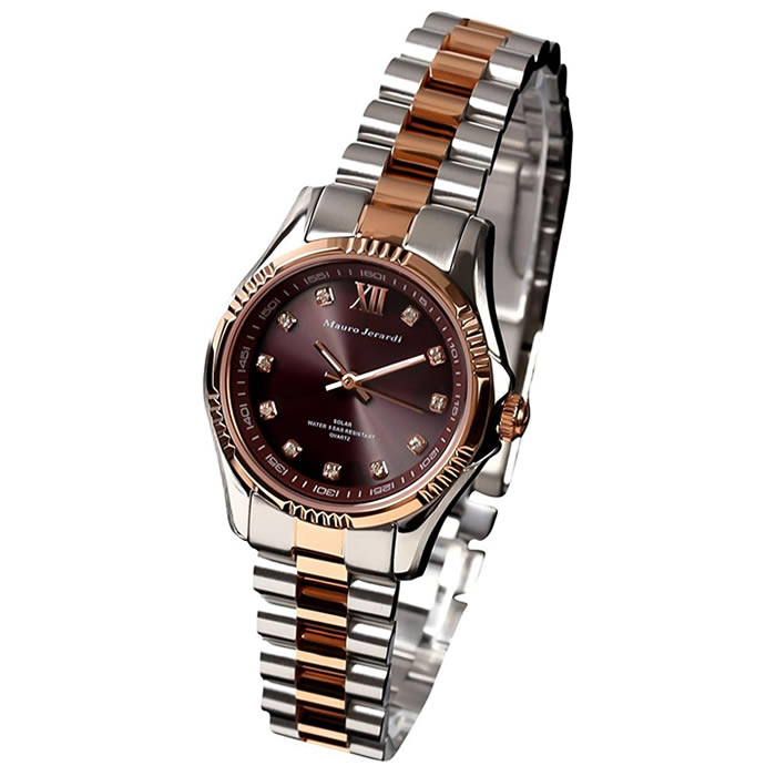 BVLGARI - 【返品OK!条件付】マウロジェラルディ 腕時計 ソーラー ジルコニア MJ038-1【KK9N0D18P】【60サイズ】