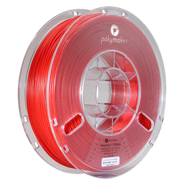 【返品OK!条件付】Polymaker PolyFlex TPU95 フィラメント (1.75mm, 0.75kg) Red レッド 3Dプリンター用 PD01003 ポ…