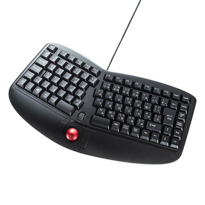 【返品OK!条件付】サンワサプライ エルゴノミクスキーボード トラックボール付き SKB-ERG5BK ブラック リストレスト付き【KK9N0D18P】