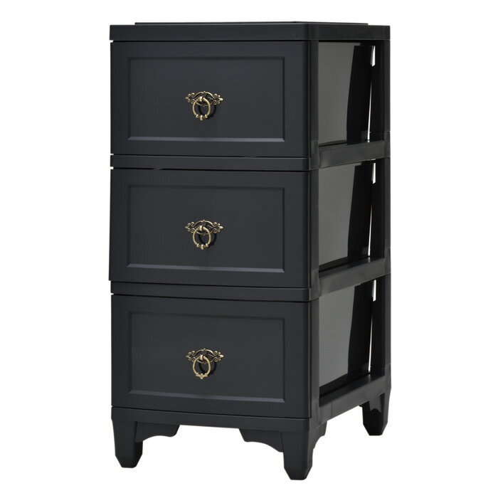 【返品OK!条件付】アイ・エル・シー カドリー 3段 CDL-03BK ブラック LUGS Japan チェスト【KK9N0D18P】