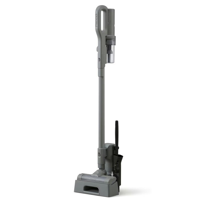 使いやすい、1.1kg。軽量で小型化されたモーターとパワーヘッドで吸引力もしっかり。みんなのお掃除を、かんたんに。■高性能モーター搭載（DCBLモーター）■自走式パワーヘッド■LEDライト搭載■高性能ほこり感知センサー■静電モップクリーンシステム■製品寸法　フロアヘッド・延長パイプ含む：幅24×奥行17.5×高さ96.5cm■製品寸法　充電スタンド設置時（アタッチメント含まず）：幅26×奥行20.5×高さ104.5cm■製品質量（本体のみ）：0.64kg■製品質量フロアヘッド・延長パイプ含む（静電モップ・モップ帯電ケース含まず）：1.1kg■充電スタンド：0.7kg■連続使用時間※1：HIGH:約8分/LOW:約17分/AUTO:約8〜40分※2,※3■集じん容積 ごみすてラインまで：0.15L■集じん容積 最大容量：0.25L■充電温度：5~35℃■バッテリー：リチウムイオン2次電池■バッテリー容量：1900mAh■バッテリー寿命：繰り返し充電約1000回■定格電圧：DC10.8V■充電電源（入力）：100V 50/60Hz■充電電源（出力）：13.7V 0.5A■充電時間※4：約4時間■付属品：【SCD-123P】ACアダプター/充電スタンド/静電モップ/モップ帯電ケース/すき間ノズル/クリーニングブラシ/排気フィルター（予備）■別売り品：排気フィルター（CFTS72）/ 静電モップ（CHM03-W）※1 満充電、バッテリー初期温度：20℃の場合※2 付属アタッチメント使用時※3 使用状況により異なります。（フロアヘッドの使用時約30分）※4 室温・使用時間などにより充電時間が長くなることがあります。商品の特長・仕様に関する詳細はメーカーホームページでもご覧頂けます。アイリスオーヤマ 掃除機 充電式サイクロンスティッククリーナー MagiCaleena マジカリーナ SCD-123P-H グレー 軽量 小型 パワフル 自走式 モップ付き■送料区分：120サイズ