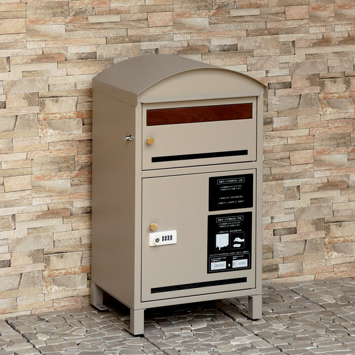 【返品OK!条件付】MOJYU 宅配ボックス付ポスト Lino PBX-107 ライトベージュ 郵便ポスト【KK9N0D18P】
