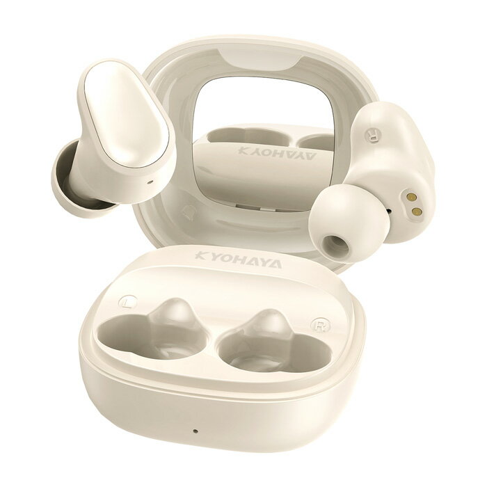 【返品OK!条件付】京ハヤ 完全ワイヤレスイヤホン Bluetooth対応 カナル型 JKTWS065WH ホワイト 鏡付き..