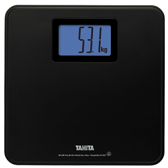 【最大1000円OFFクーポン！12月11日1:59まで】【返品OK!条件付】タニタ 体重計 デジタルヘルスメーター TANITA HD-662-BK ブラック シンプル コンパクト【KK9N0D18P】