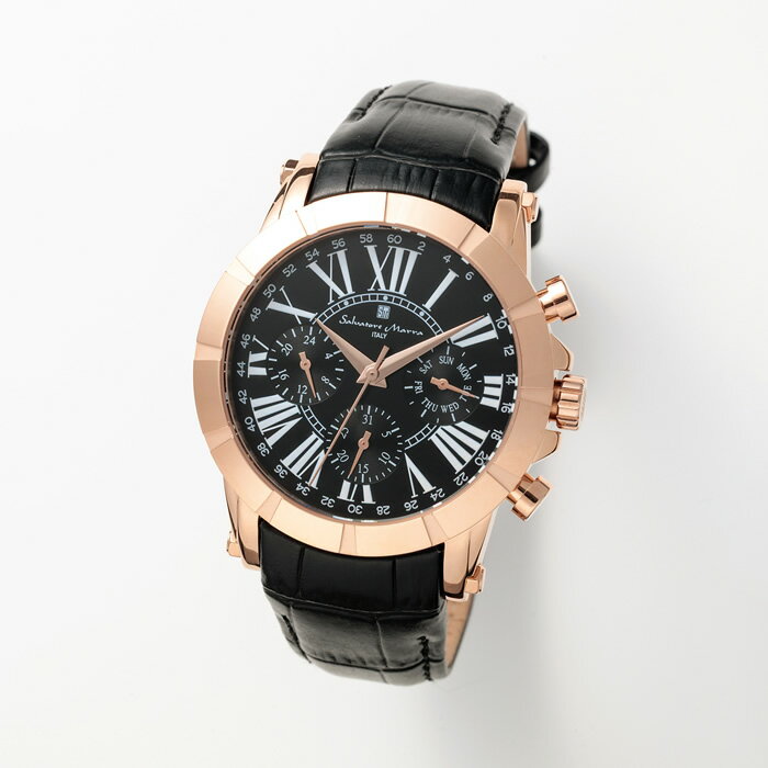 FRANCK MULLER - 【返品OK!条件付】Salvatore Marra サルバトーレマーラ メンズ腕時計 マルチファンクションウォッチ SM25101-PGBK サルバトーレ・マーラ【KK9N0D18P】