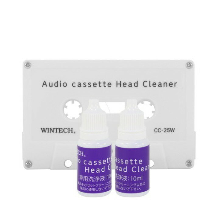 【返品OK!条件付】WINTECH カセットヘッドクリーナー 湿式 CC-25W ホワイト【メール便】【KK9N0D18P】