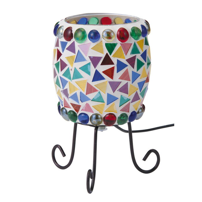 【返品OK!条件付】イシグロ ミニモザイク LEDランプ 無段階調光 メンシェイ ACアダプター付き I-21369 ..