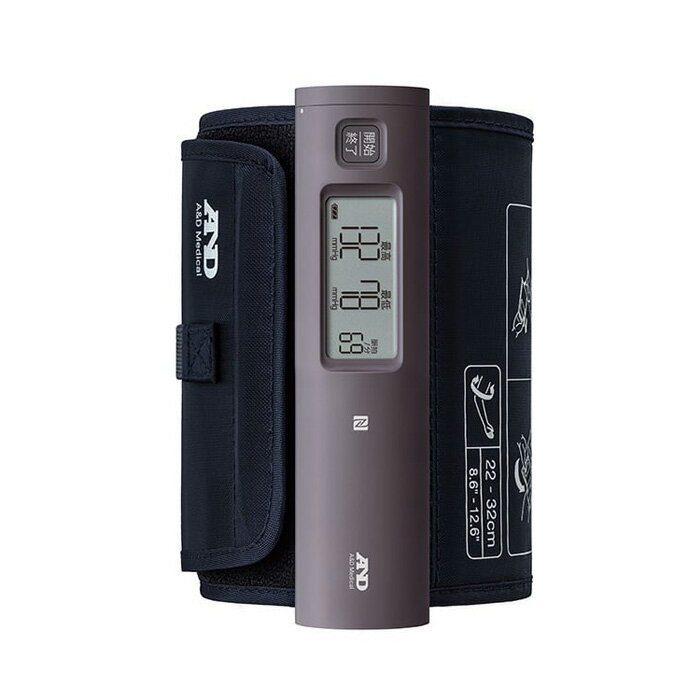 【返品OK!条件付】エー・アンド・デイ A＆D NFC内蔵 上腕式ホースレス血圧計 UA-1100NFC-PL パープル カフ一体型 コンパクト スマホ連動【KK9N0D18P】