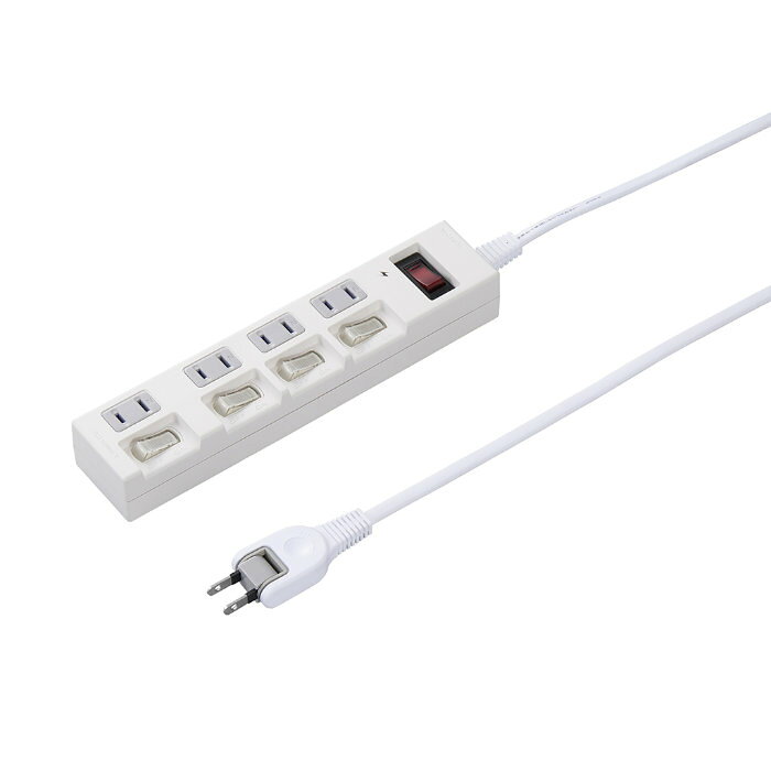 【返品OK!条件付】YAZAWA ヤザワ OAタップ 個別集中スイッチ付 節電タップ 4個口 5m 白 Y02BKS455WH ホワイト ヤザワコーポレーション【KK9N0D18P】