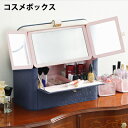 【返品OK!条件付】マストバイ コスメボックス バニティケース 三面鏡 メイクボックス アラベスク ワイド A0800013-RN ロイヤルネイビー【KK9N0D18P】【100サイズ】