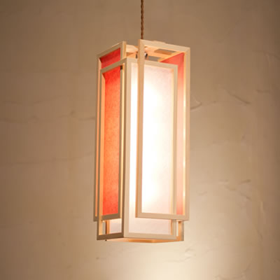 Rakuten - 【返品OK!条件付】新洋電気 和風照明 和室 ペンダントライト 旬 shun-L 白×緋 AP850-C【KK9N0D18P】【80サイズ】
