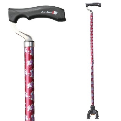 【返品OK!条件付】【非課税】ユーバ産業 多点杖 2ウエイステッキ TW-0128-RD ローズ赤【KK9N0D18P】【1..