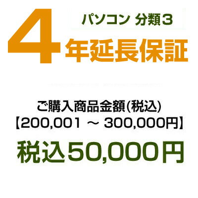 楽天家電と雑貨のemon（えもん）【パソコン分類3】emonご購入者様対象　延長保証のお申込み 200,001～300,000 HOSYOUP-NO34年間故障してもあんしん！メーカー保証から延長します