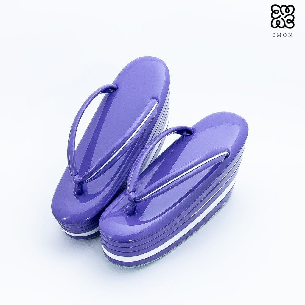 EMON アゲ草履 5分5枚 パープル×ホワイト 草履 履物 高品質 和装 小物 着物 送料無料 オシャレ 靴 kimono レディース
