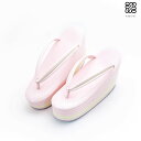 EMON アゲ草履 5分5枚 ピンク×イエロー エナメル M L サイズ 日本製 本革 女性