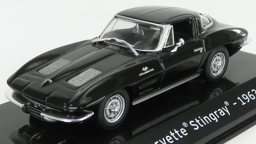 コルベット スティングレー ミニカー 1/43 CORVETTE STINGRAY 1963 アイアンバンパー (ブラック) ケース付き