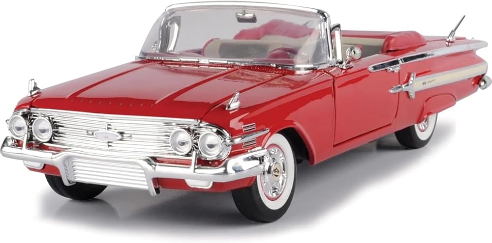 MOTORMAX シボレー インパラ カブリオレ ミニカー 1/18 CHEVROLET IMPALA CABRIOLET 1960 (レッド)のサムネイル