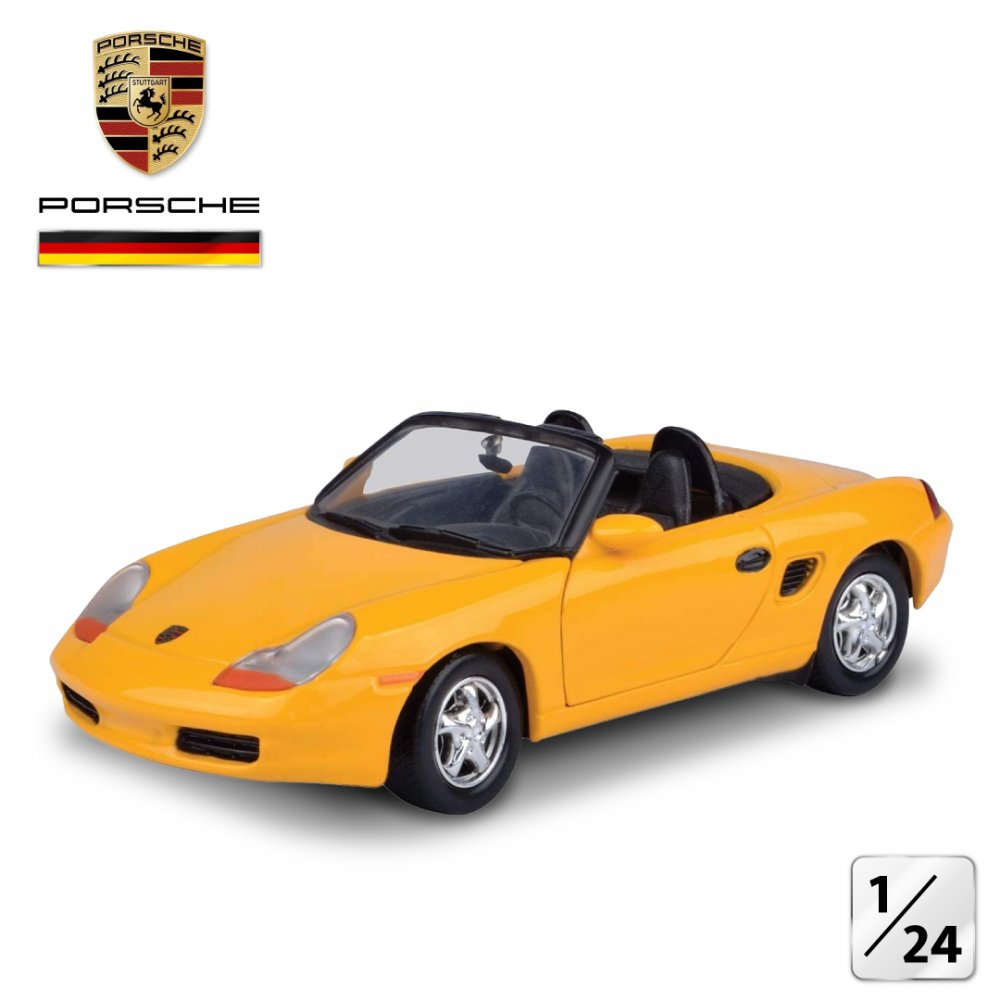 MOTORMAX ポルシェ ボクスター ミニカー 1/24 PORSCHE 986 BOXSTER カブリオレ オープンカー (イエロー)