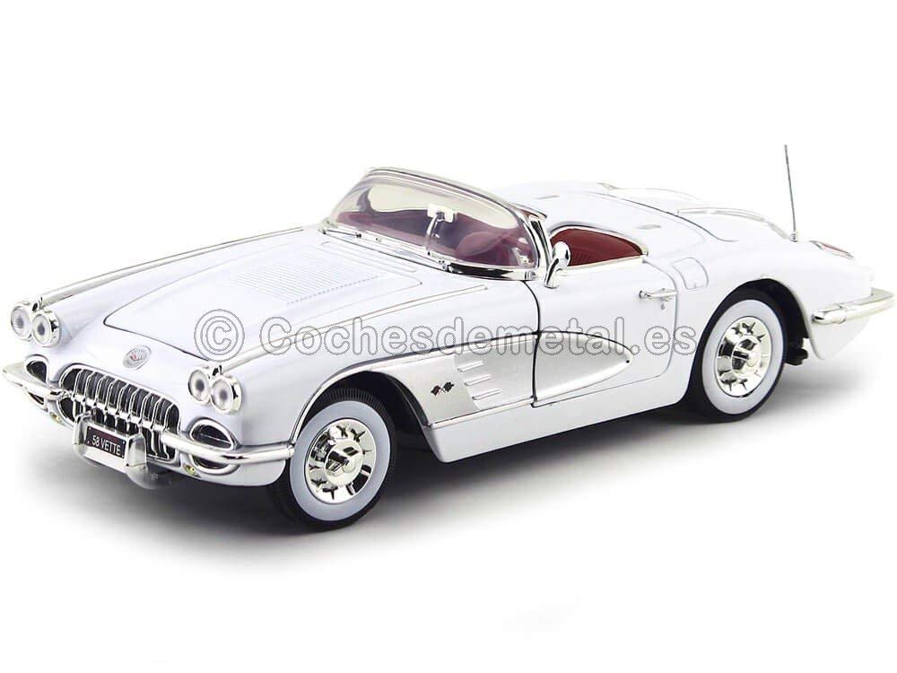 MOTORMAX シボレー コルベット ミニカー 1/18 CHEVROLET CORVETTE CABRIOLET 1958 (ホワイト)