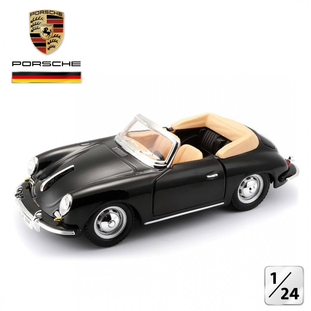 BURAGO ポルシェ ミニカー 1/24 PORSCHE 356 B カブリオレ 1961 (ブラック)