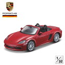 BURAGO ポルシェ 718 ボクスター カブリオレ ミニカー 1/32 PORSCHE BOXSTER CABRIOLET (レッド) 1