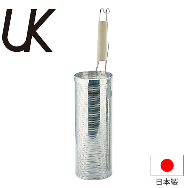 Rakuten - てぼ _ UK 18-8パンチング木柄 スパゲティてぼ 中 Mサイズ _業務用 _AB2227