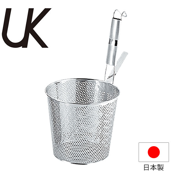 Rakuten - うどん てぼ _ UK 18-8パンチング平底うどん揚げ パイプ柄_業務用 _AC6189