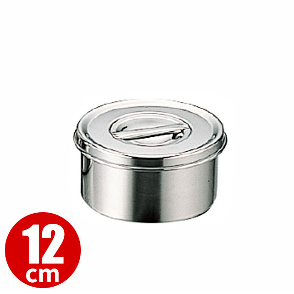 18-8 丸型調味料入れ(つまみ付) 12cm_ステンレス 丸型 調味料入れ 保存容器 業務用 _AA0784