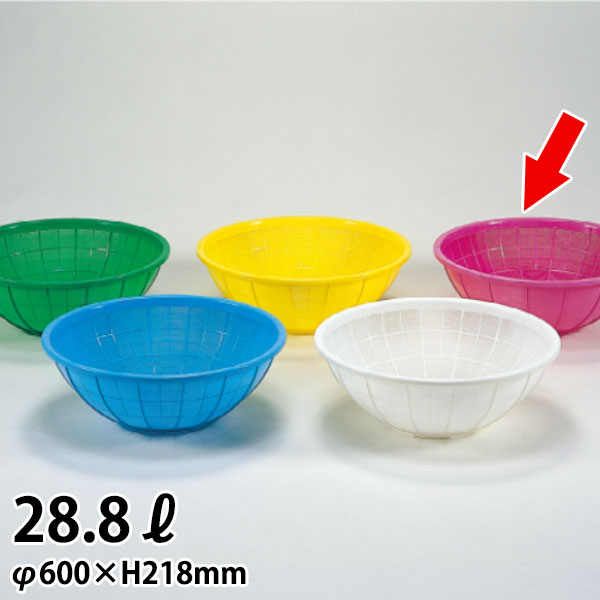 Rakuten - サンコーざる 大 ピンク _ φ600×H218mm 笊 ざる ザル _AB4364