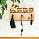 ★ P3倍7/13〜7/15日限定★ キーハンガー 木製 ポップな蒸気機関車 キーフックハンガー アクセサリーハンガー 3本フック メープル 国産MDF おしゃ...