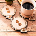 ★ P3倍 マラソン期間限定 ★ コースター 3枚セット 木製 絵柄が見える 2種から選べる デザイン フレンチブルドッグ 犬 約9cm程度 加賀コースター メ...