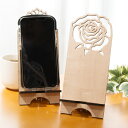 ★ P3倍 7/29〜8/1日限定★ スマホスタンド 木製 カーネーション 花 フラワー 母の日 花 名入れ タブレットスタンド スマホ充電コード対応 動画再生...