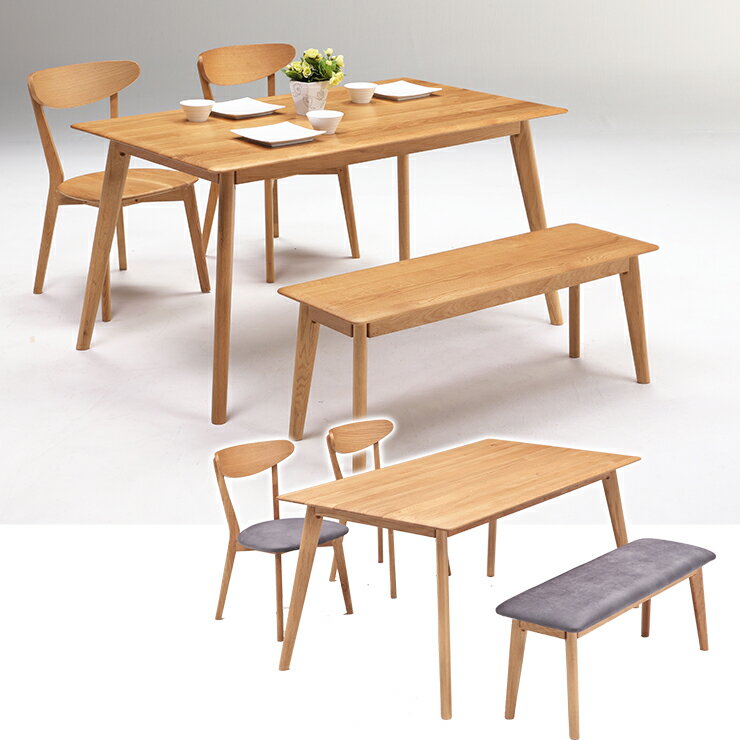 乐天商城 - ★10%OFF★ ダイニングテーブルセット 4人用 4人掛けダイニングテーブル ジャーナル ダイニング4点セット 135テーブル+110ベンチ+チェア×2脚 テーブル 食卓テーブル オーク おしゃれ ナチュラル 北欧 韓国インテリア モダン
