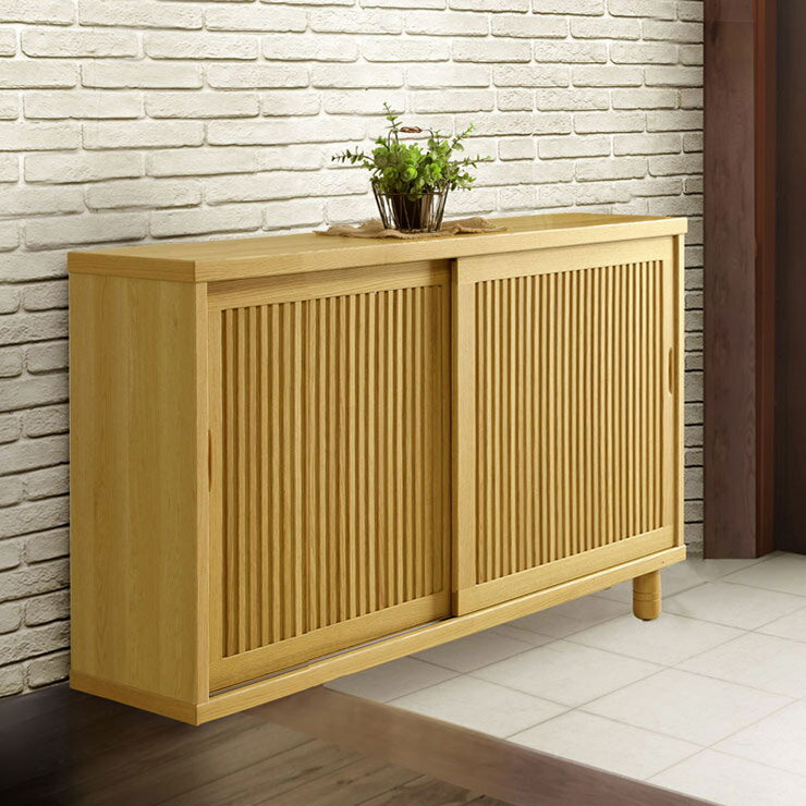 Rakuten - ★10%OFF★ 下駄箱 大川家具 シューズボックス 玄関収納 シューズラック 玄関 収納 スリム 靴箱 おしゃれ ロータイプ 幅149 高級 耐震 木 北欧 北欧風 耐震ダボ 和美 150 国産 日本製 完成品