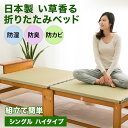 日本製 い草畳の折りたたみベッド ハイタイプ 木製 収納 い草 畳 敷き布団 折り畳みベッド 折畳みベッド おりたたみベッド 新生活 北欧 シンプル ほぼ完成品 湿気 除湿 カビ対策 bed 【送料無料】 エムール