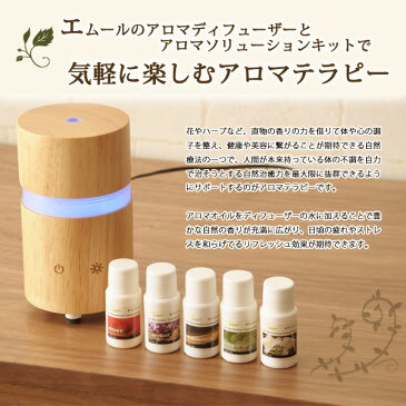 アロマソリューションキット　10ml×5本アロマオイル エッセンシャルオイル 精油 天然 アロマセラピー 加湿器 加湿機 アロマテラピーエムール EMOOR エムールベビー