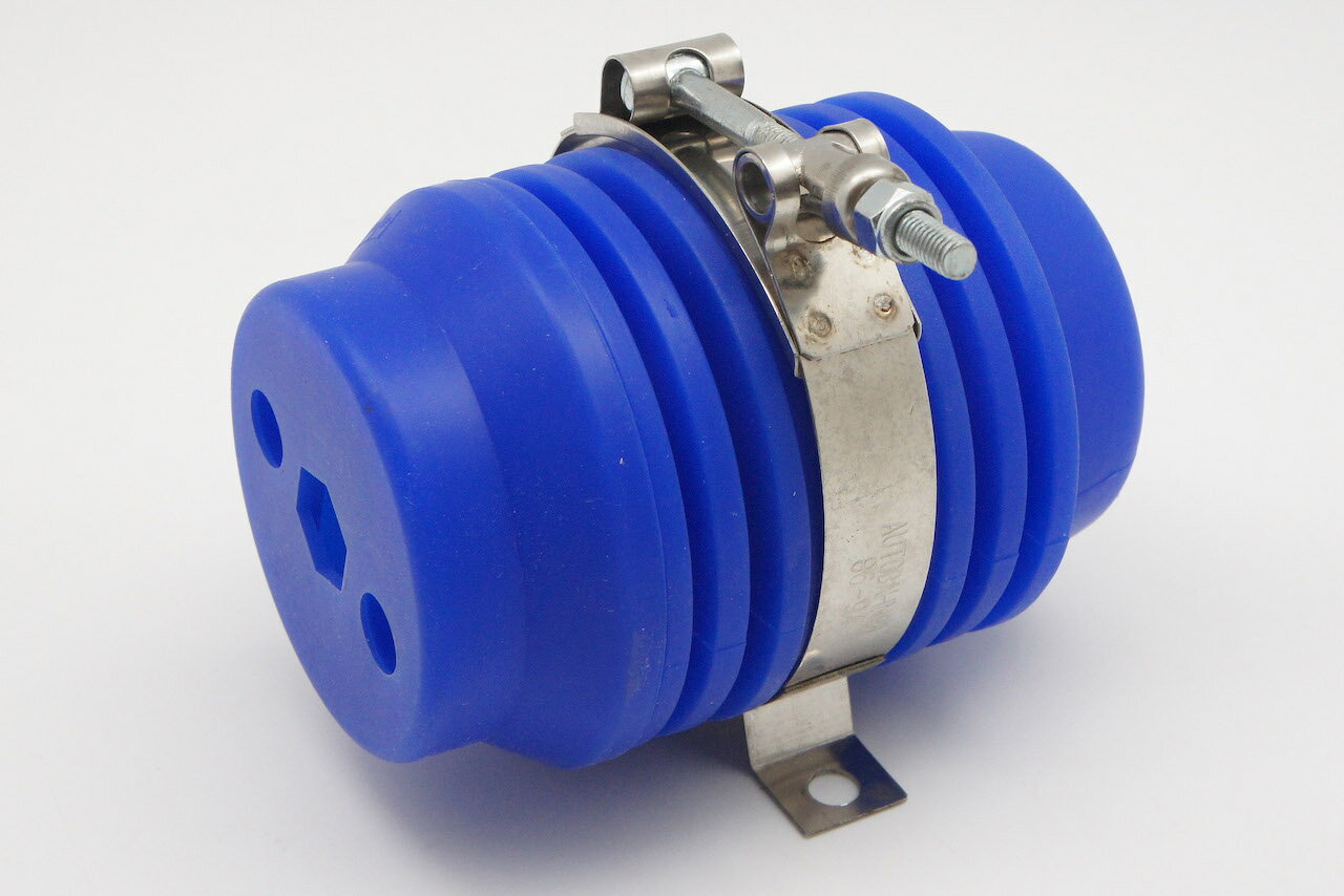 シリコン製　BOSCH 044 Holder ボッシュポンプ用サイレンサー　ステー付　青色