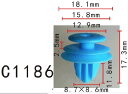 パネル (トリム) クリップ リベット トヨタ系 GM ゼネラルモーターズ系 パネル用 PF-C1186 10個