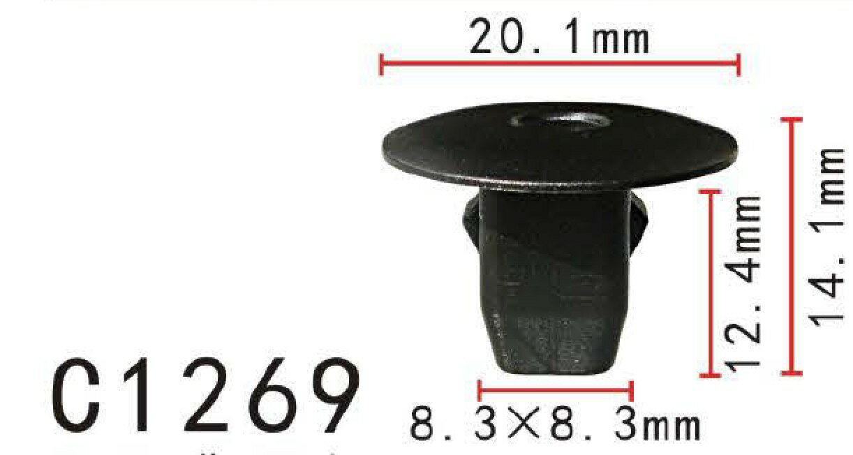 パネル (トリム) クリップ リベット　ホンダ系　フェンダー用　PF-C1269　10個